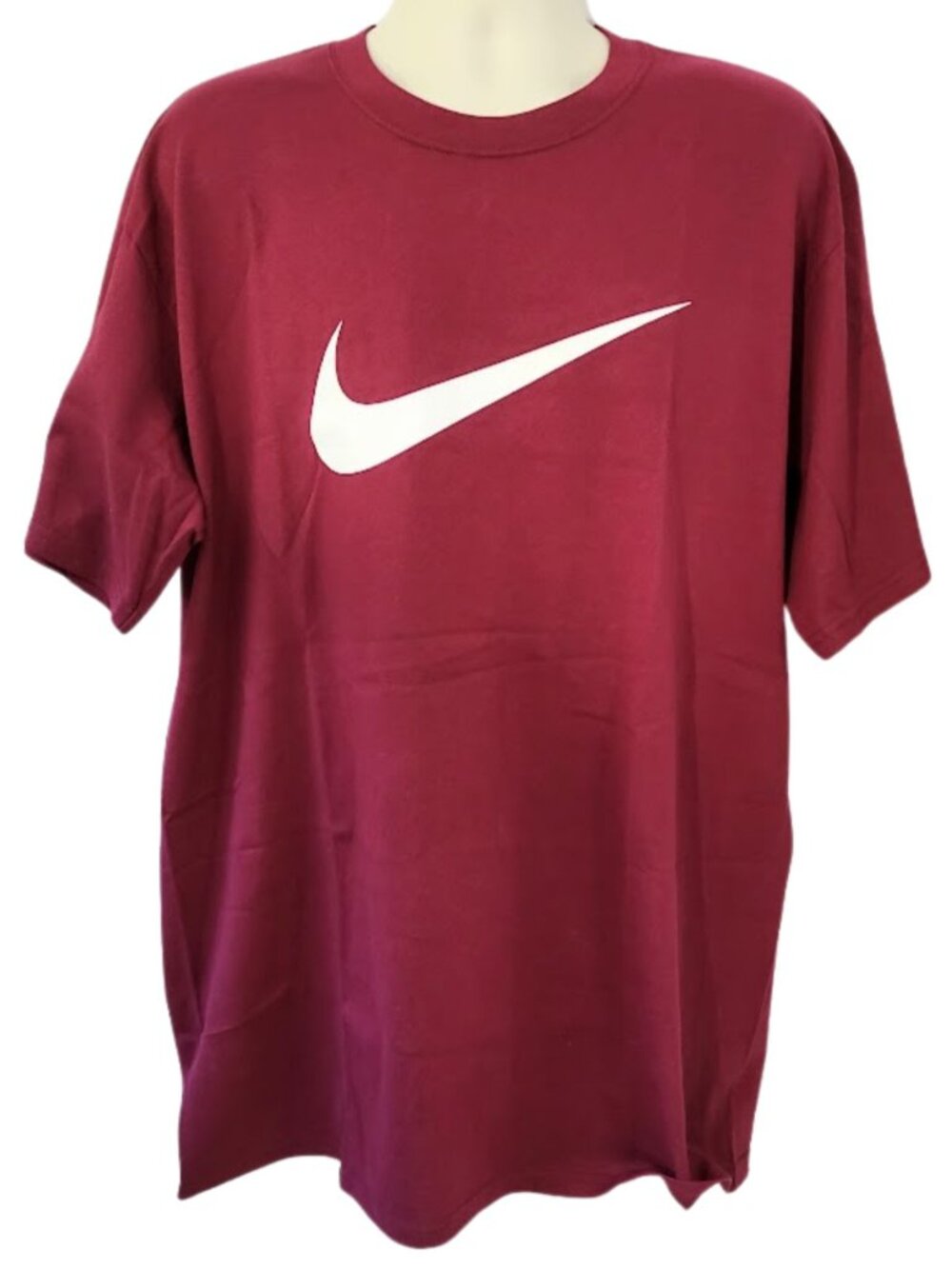 NIKE Sportswear Loose Fit Swoosh Icon Burgundy T-shirt - Men's Size XL